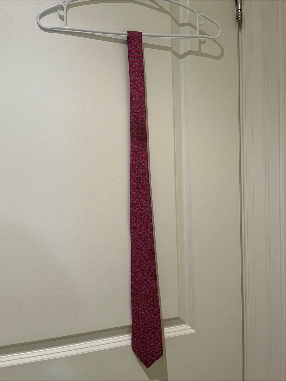 Hermes Burgundy Red Geometric Silk Tie